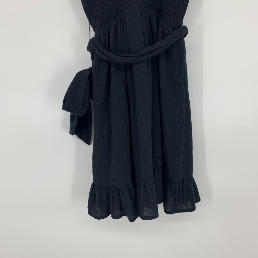 Billabong Sincerely Jules Dress Black Tie Waist Ruffle Mini - Picture 12 of 12
